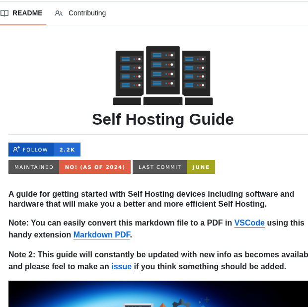 Mikeroyal Self Hosting Guide screenshot