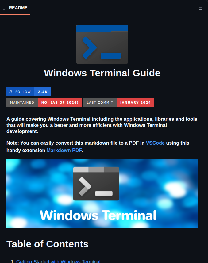 Mikeroyal Windows Terminal Guide screenshot