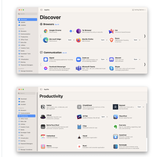 Milanvarady Applite screenshot