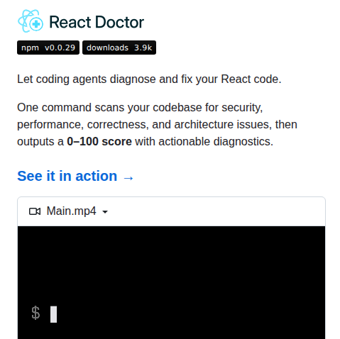 Millionco React Doctor screenshot