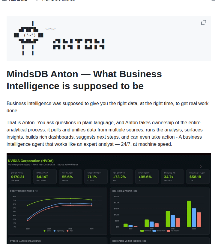 Mindsdb Anton screenshot