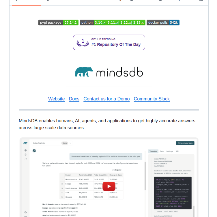 Mindsdb Mindsdb screenshot