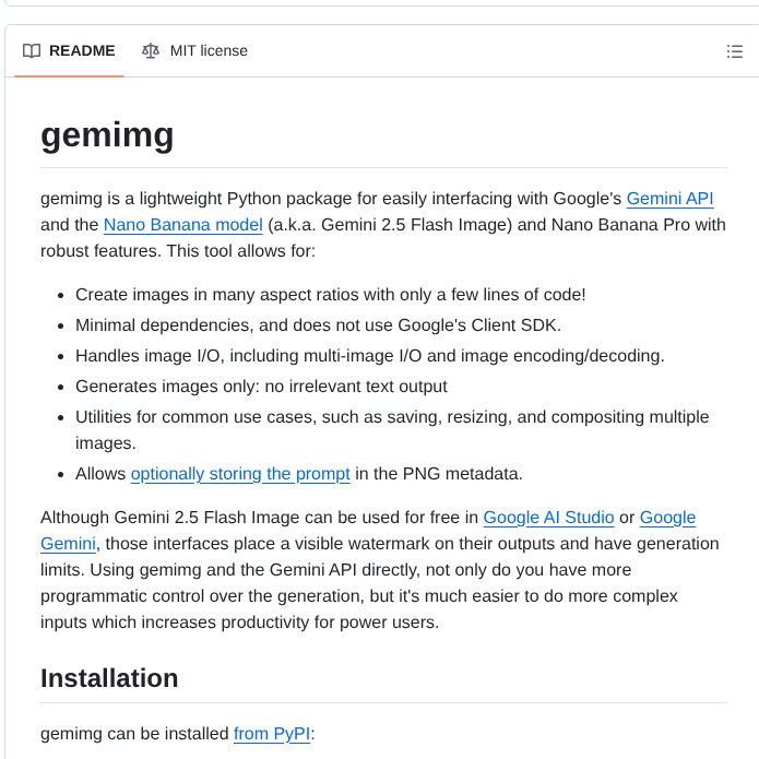 Minimaxir Gemimg screenshot