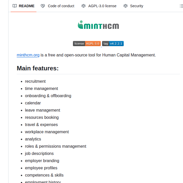 Minthcm Minthcm screenshot