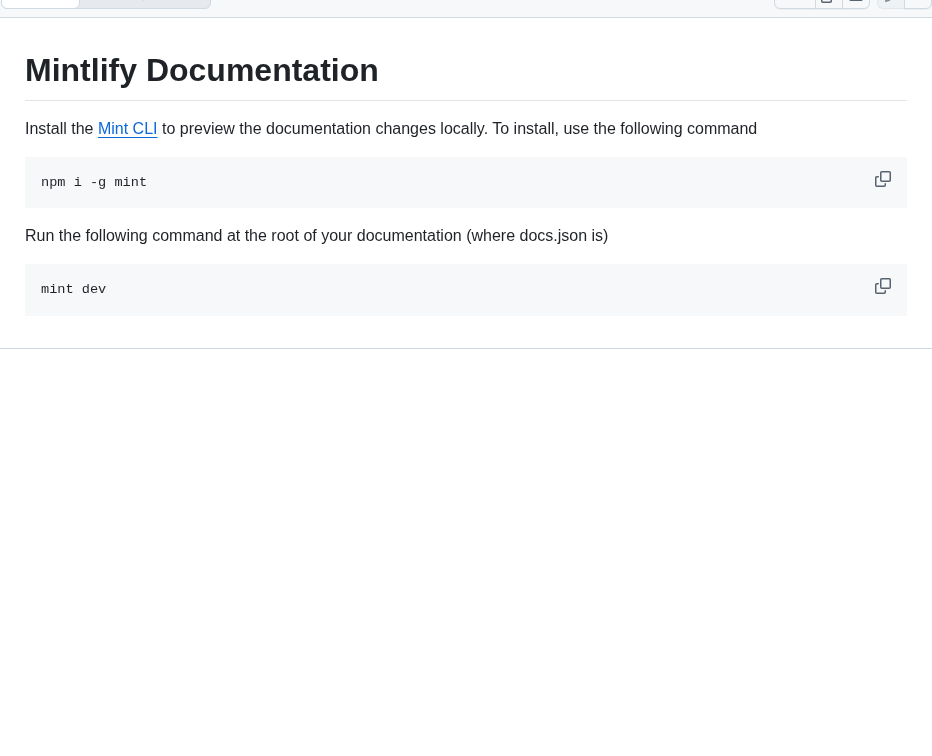 Mintlify Docs screenshot