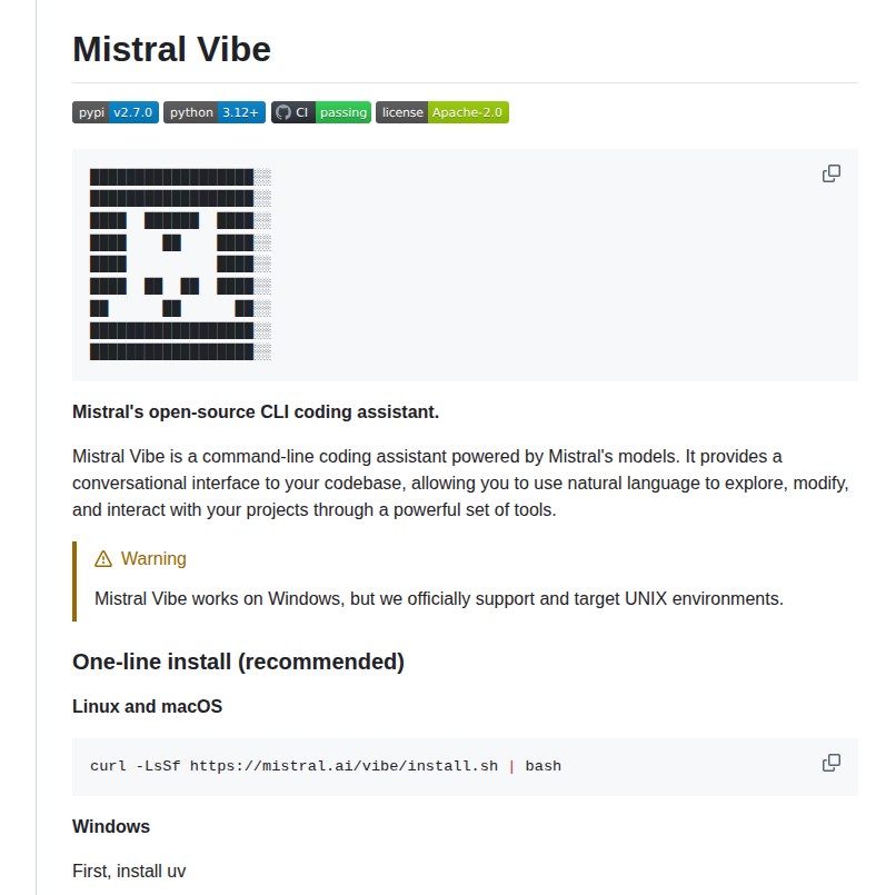 Mistralai Mistral Vibe screenshot