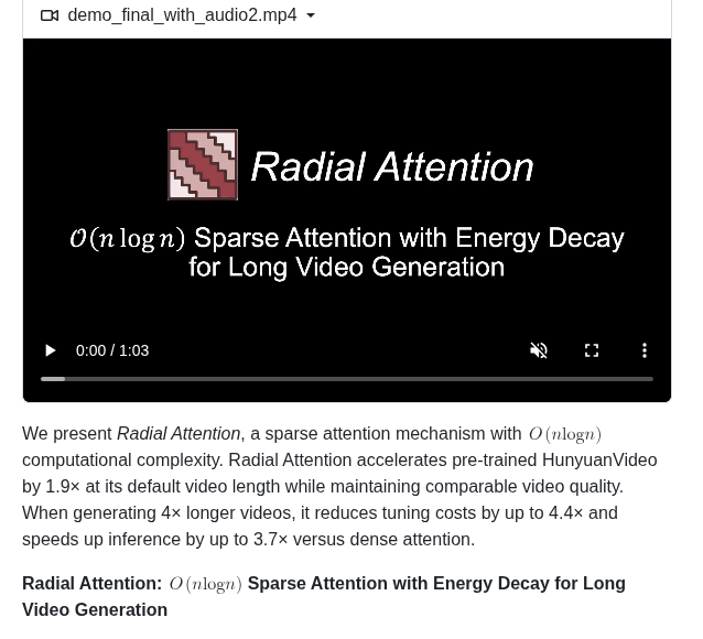 Mit Han Lab Radial Attention screenshot