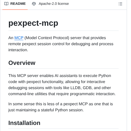 Mitsuhiko Pexpect Mcp screenshot