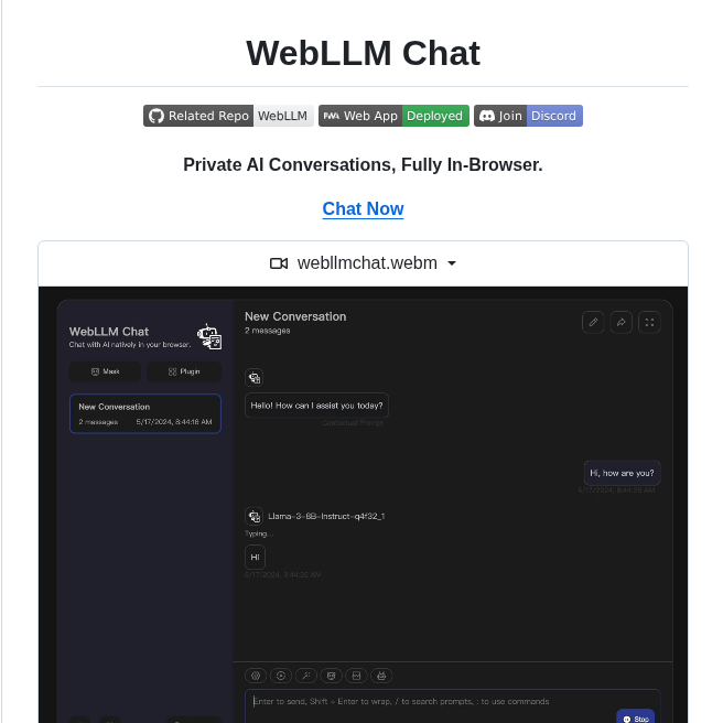 Mlc Ai Web Llm Chat screenshot