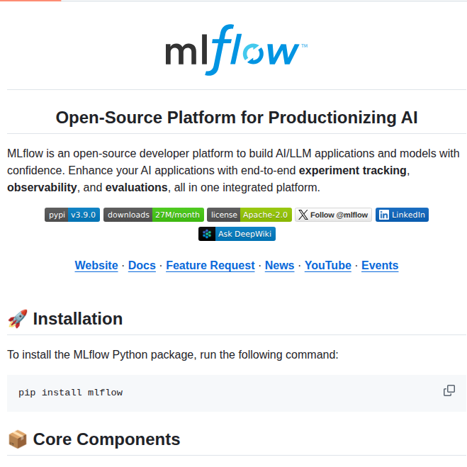 Mlflow Mlflow screenshot
