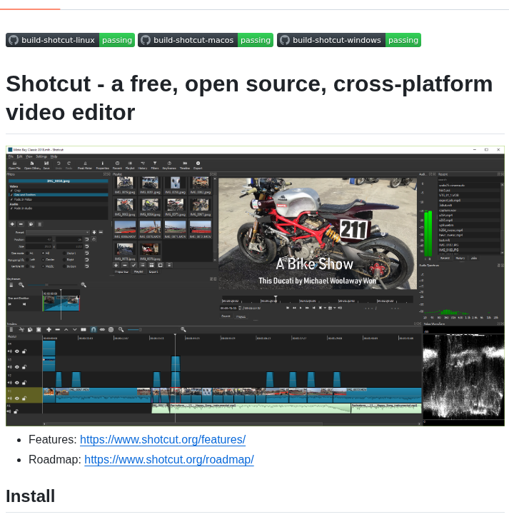 Mltframework Shotcut screenshot