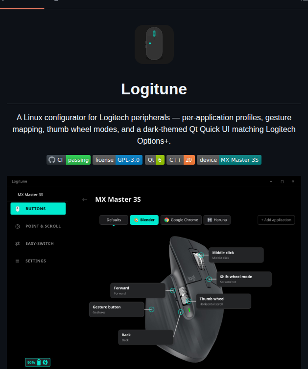 Mmaher88 Logitune screenshot