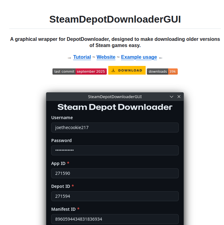 Mmvanheusden Steamdepotdownloadergui screenshot