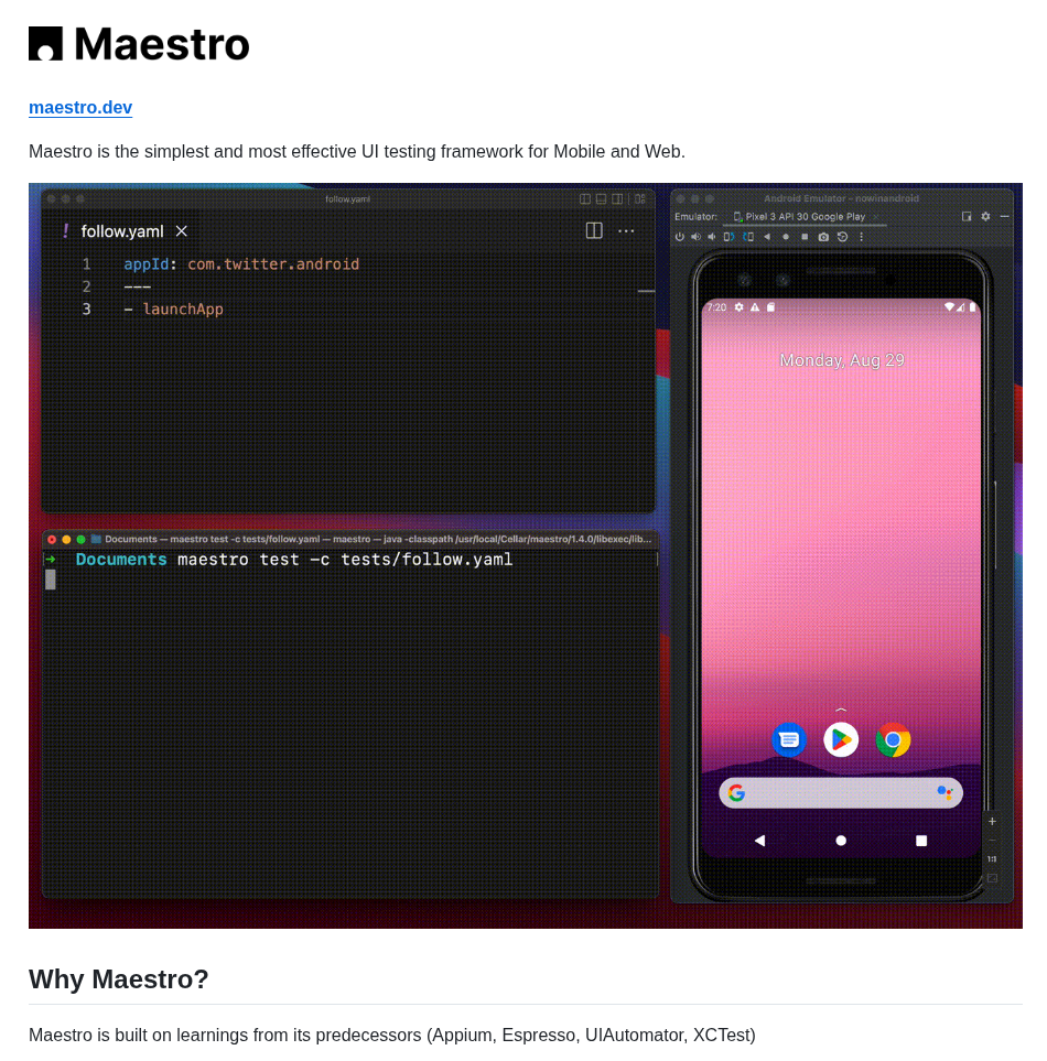Mobile Dev Inc Maestro screenshot