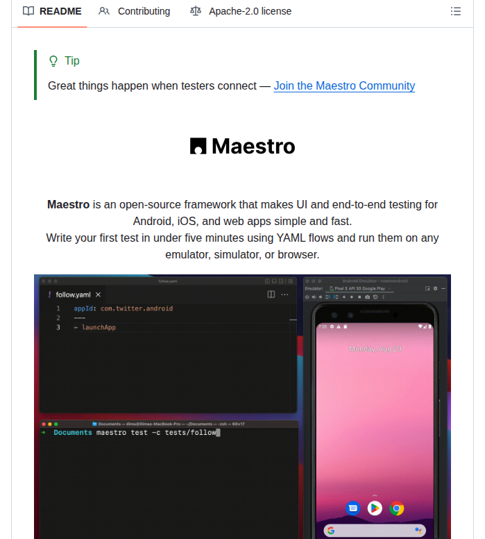Mobile Dev Inc Maestro screenshot