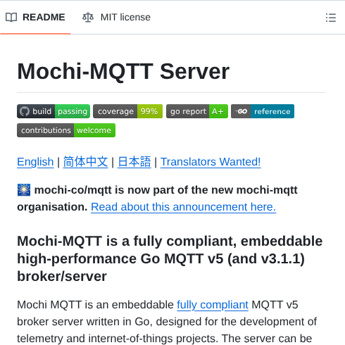 Mochi Mqtt Server screenshot