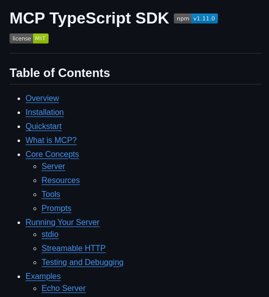 Modelcontextprotocol Typescript Sdk screenshot