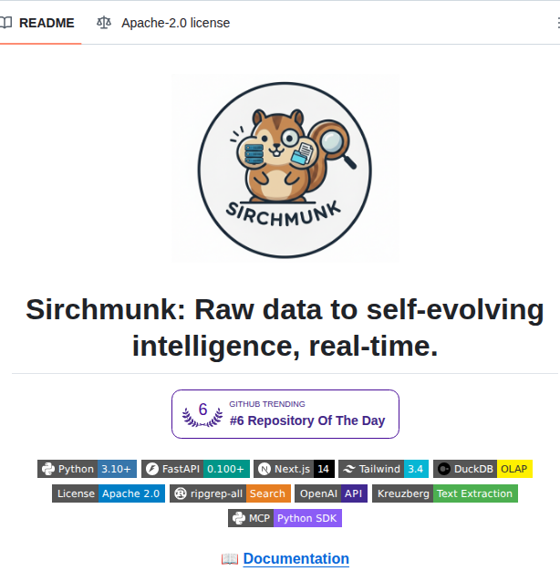 Modelscope Sirchmunk screenshot