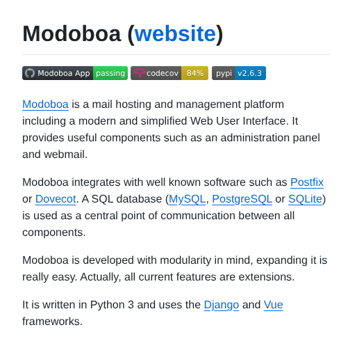 Modoboa Modoboa screenshot