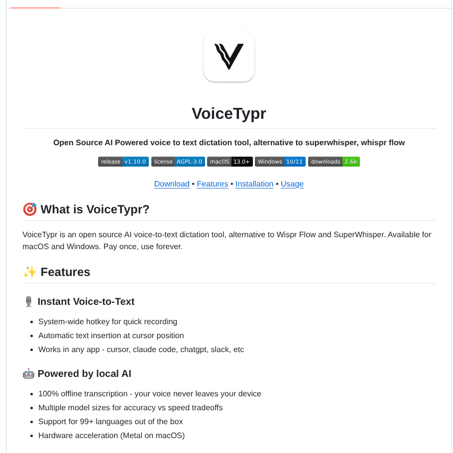 Moinulmoin Voicetypr screenshot