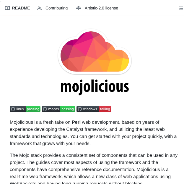 Mojolicious Mojo screenshot