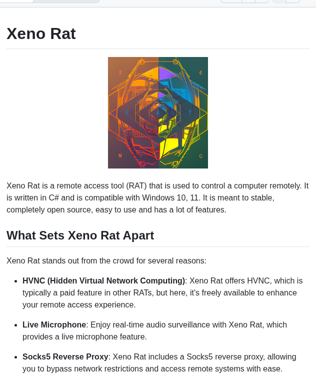 Moom825 Xeno Rat screenshot