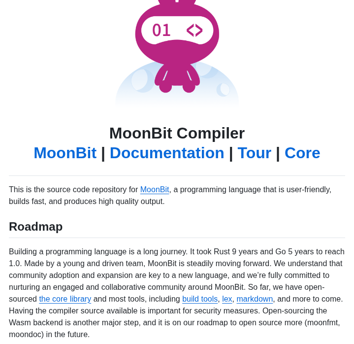 Moonbitlang Moonbit Compiler screenshot