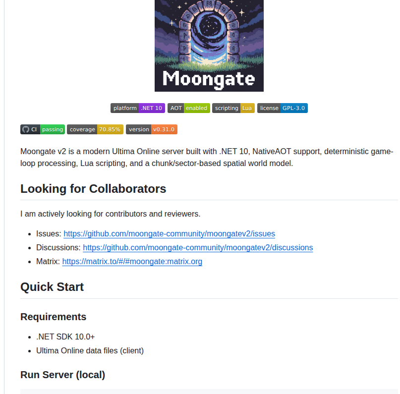 Moongate Community Moongatev2 screenshot