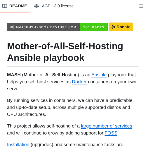 Mother Of All Self Hosting Mash Playbook screenshot