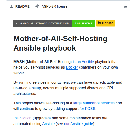 Mother Of All Self Hosting Mash Playbook screenshot