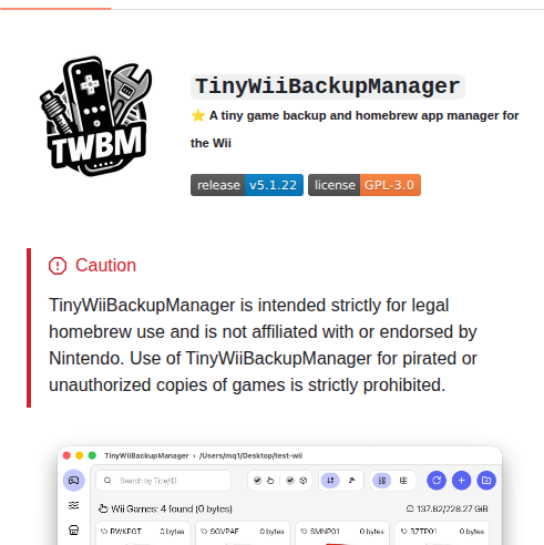 Mq1 Tinywiibackupmanager screenshot