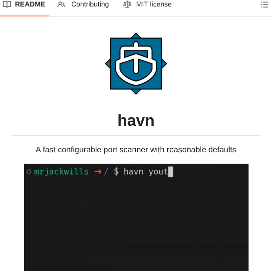 Mrjackwills Havn screenshot