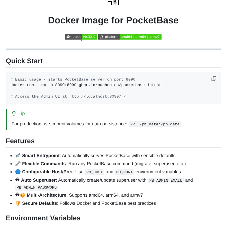 Muchobien Pocketbase Docker screenshot