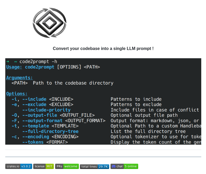 Mufeedvh Code2prompt screenshot