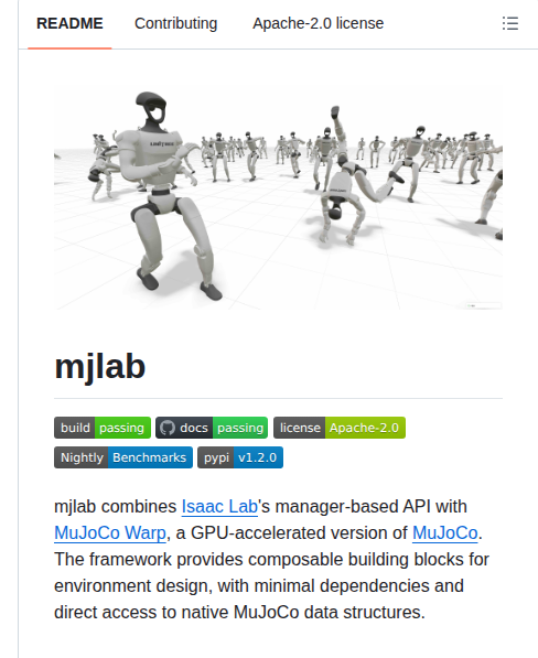 Mujocolab Mjlab screenshot