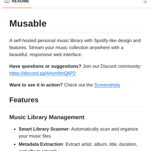 Musable Musable screenshot