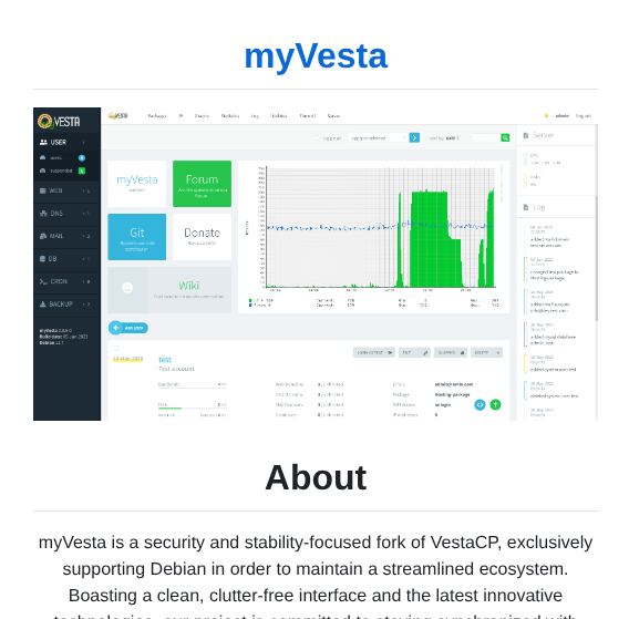Myvesta Vesta screenshot