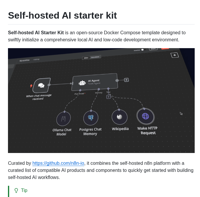 N8n Io Self Hosted Ai Starter Kit screenshot