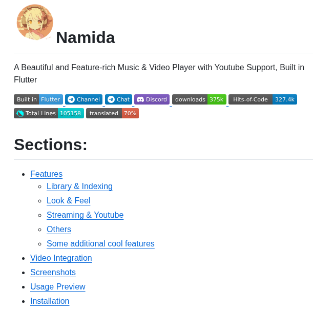 Namidaco Namida screenshot