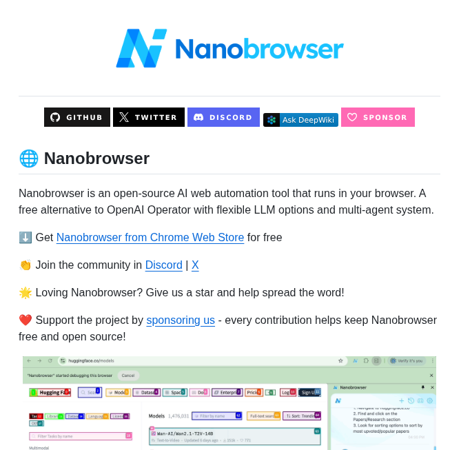 Nanobrowser Nanobrowser screenshot