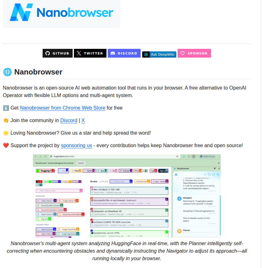 Nanobrowser Nanobrowser screenshot