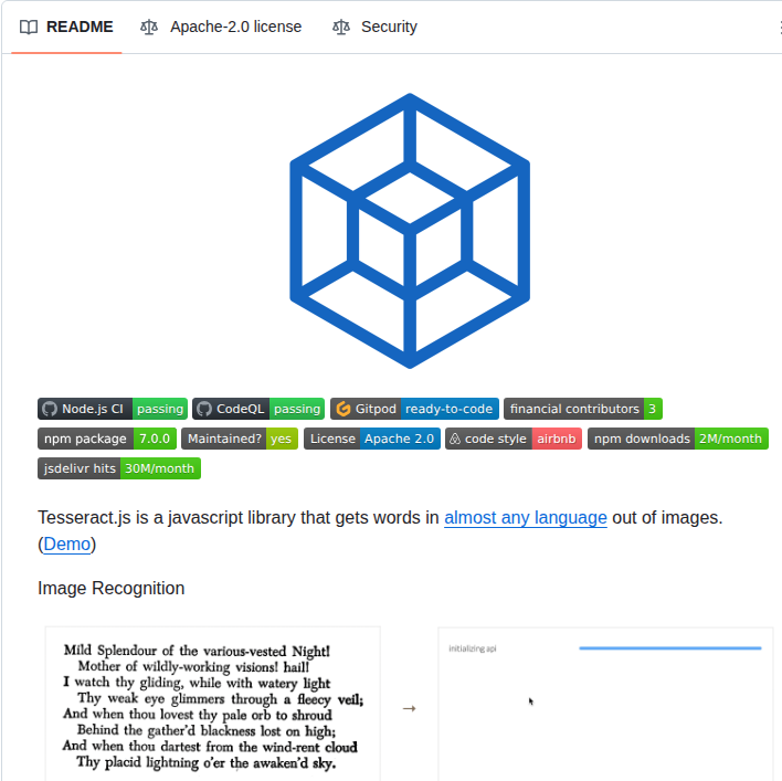 Naptha Tesseract.js screenshot