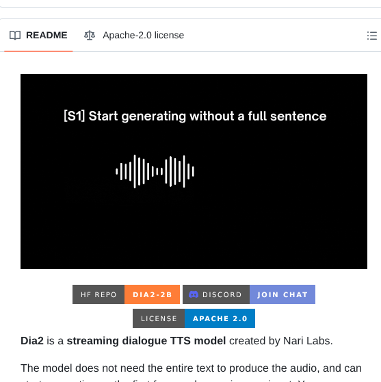 Nari Labs Dia2 screenshot