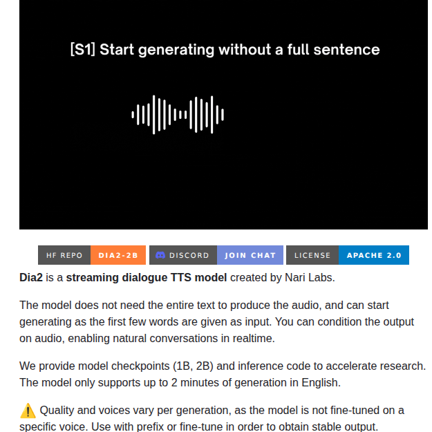 Nari Labs Dia2 screenshot