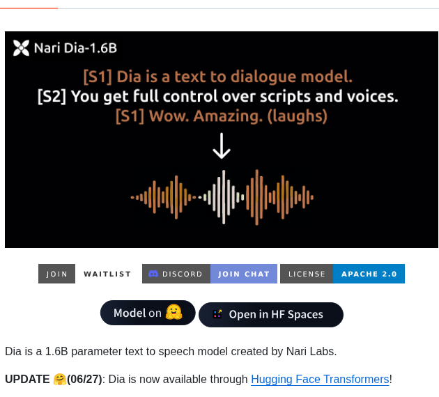 Nari Labs Dia screenshot