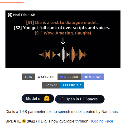 Nari Labs Dia screenshot