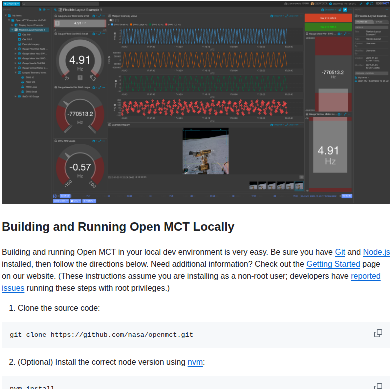 Nasa Openmct screenshot