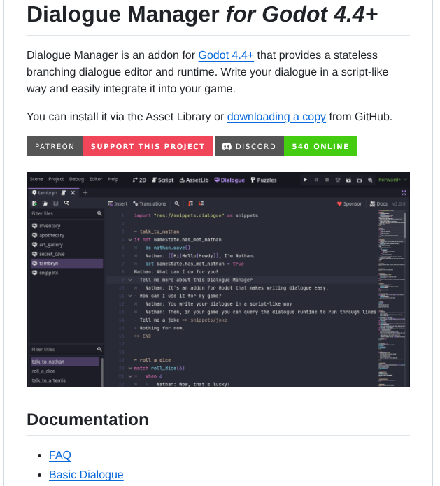 Nathanhoad Godot_dialogue_manager screenshot