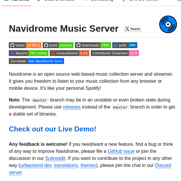 Navidrome Navidrome screenshot