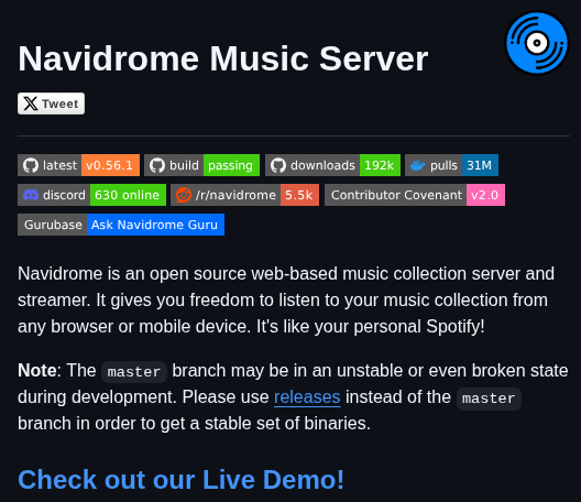 Navidrome Navidrome screenshot